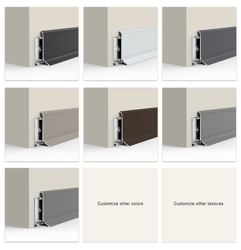 40*14.6mm Flat Aluminum Alloy Skirting Board