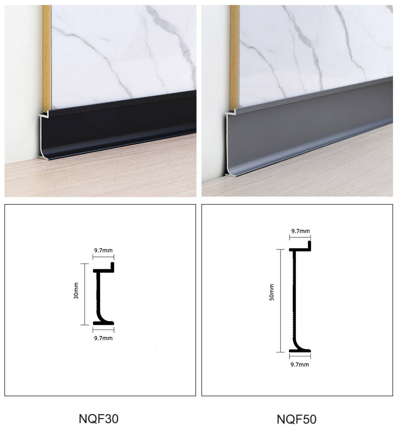 Recessed Aluminium Alloy Skirting Board