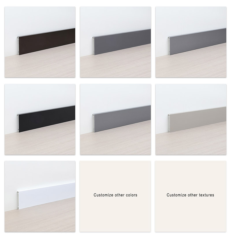 50*9mm Aluminum Alloy Clip-on Skirting Board