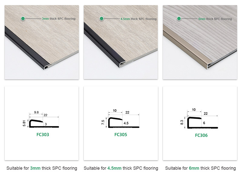 Aluminum Square Cap Floor Transition Strip