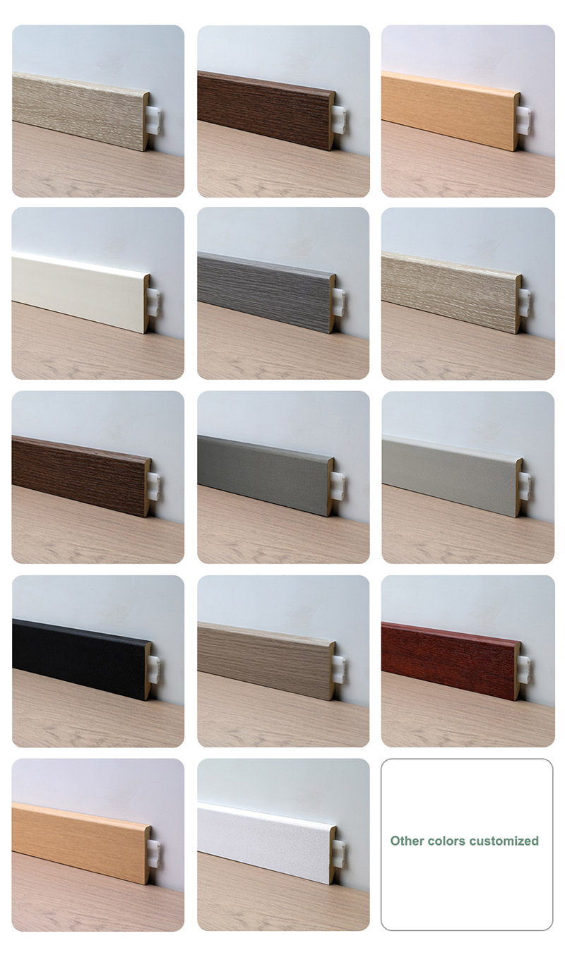 60*12mm Solid PVC Clip-on Skirting Board