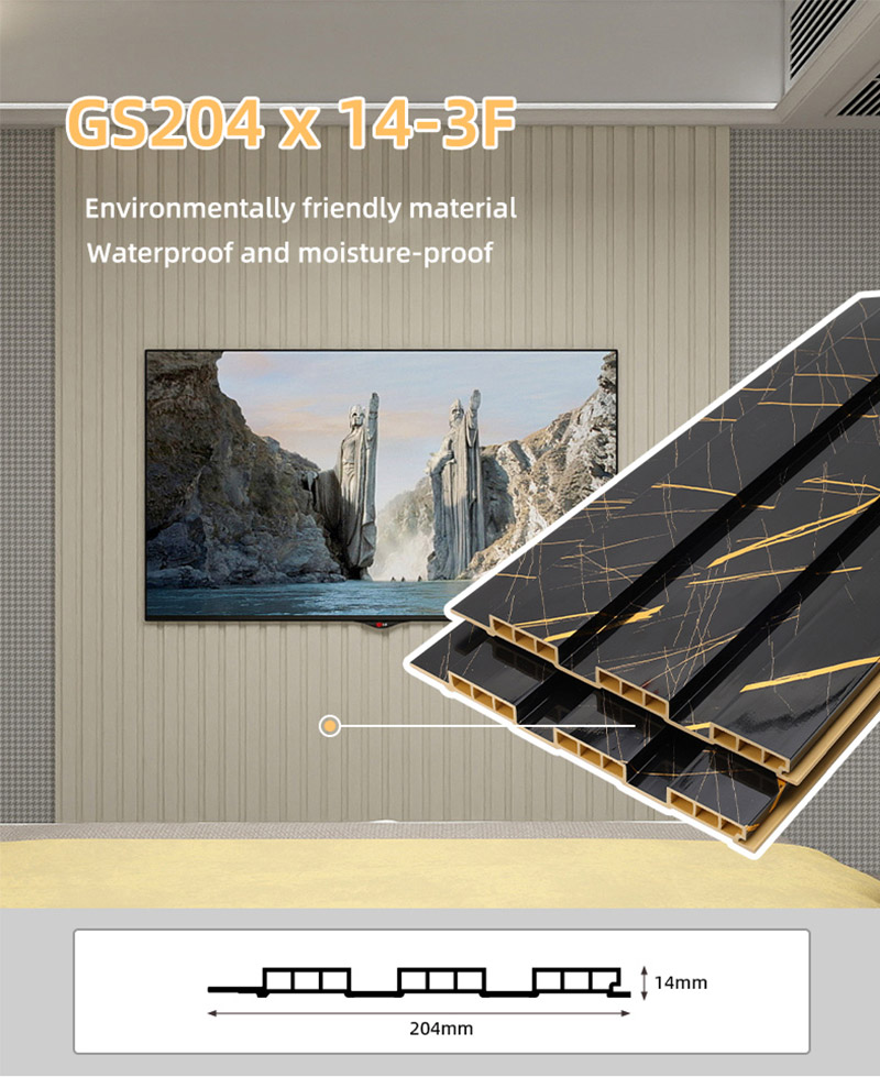 204*17mm PVC hollow fluted wall panels