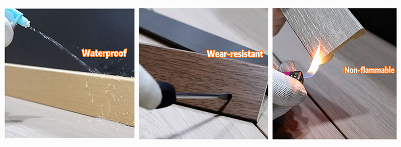 60*12mm Solid PVC Clip-on Skirting Board