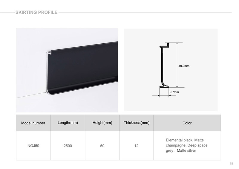 Aluminum alloy skirting profiles