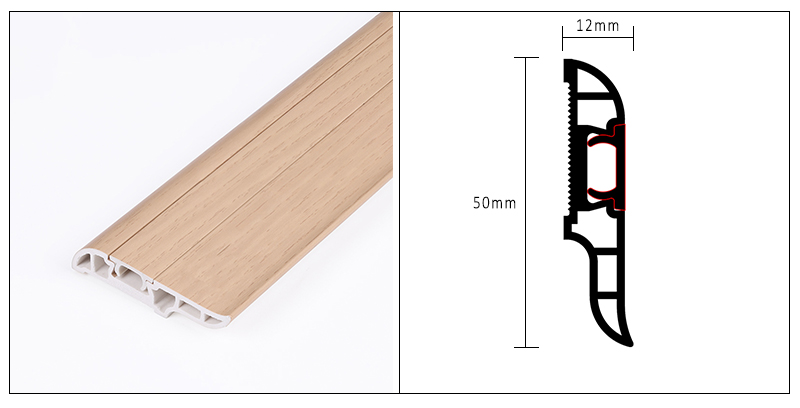 50*12mm PVC Hidden Nail Skirting Board