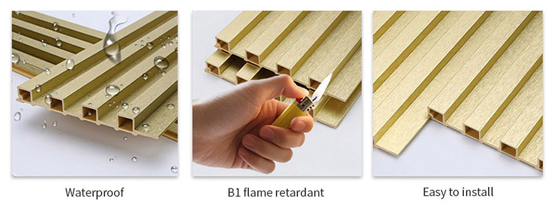 Metallic Gold Fluted Wall Panel