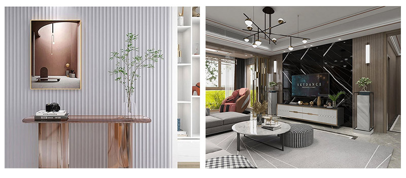 solid wave-shaped fluted wall panels 