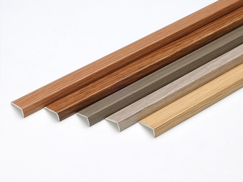 L-shaped wooden floor edging strips