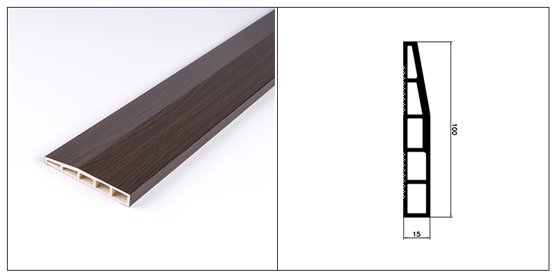 100*15mm Chamfered PVC Skirting Board