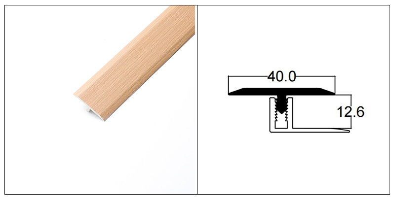 40*12.6mm T-shaped PVC Flooring Transition Strips