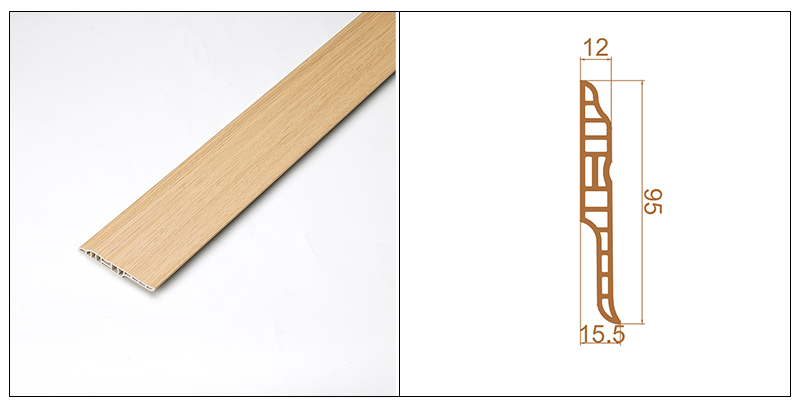 95*15.5mm PVC Lambs Tongue Skirting Board