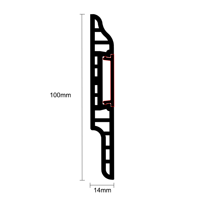 100*14mm PVC Hidden Nail Skirting Board