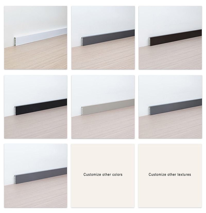 30*9mm Aluminum Alloy Clip-on Skirting Board