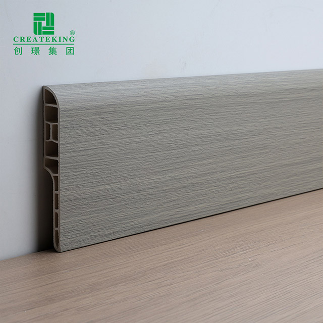 100*15mm PVC Wood Grain Hollow Baseboard