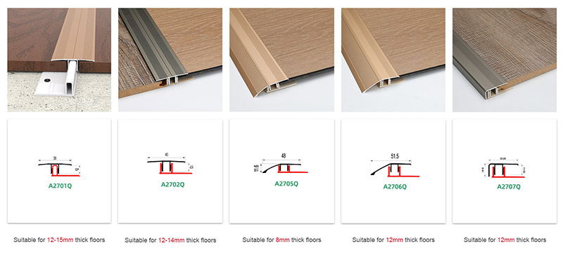 Screw-on Aluminum Floor Transition Profile