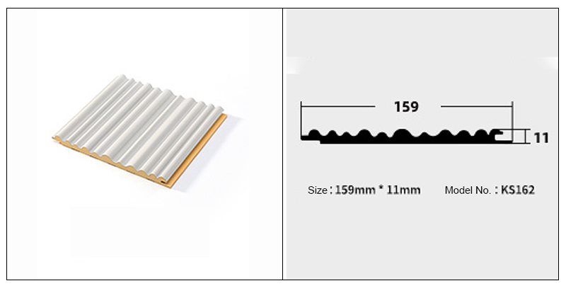 159*11mm Solid Wood Wave Shape Grille