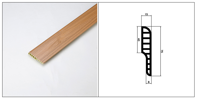 75*15mm PVC Pencil Round Skirting Board