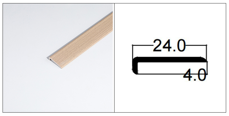 20*4.5mm L-shaped PVC Floor Edging Profiles
