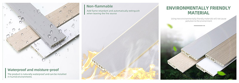 60*12mm Waterproof SPC Skirting Board