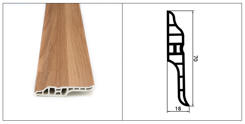 70*16mm PVC Multi-cavity Hollow Skirting Board