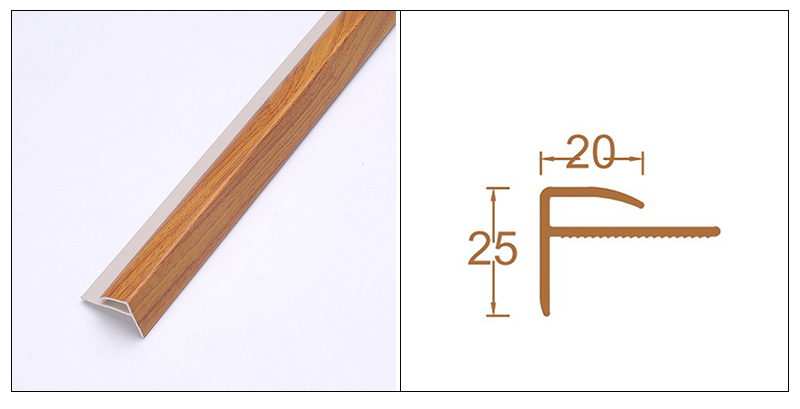 20*25mm F-shaped SPC Stair-nosing Profiles