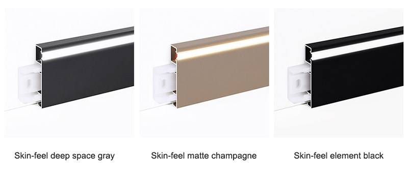 80*9mm LED Aluminum Alloy Skirting Board