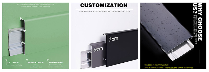 50*9mm Metal Baseboard