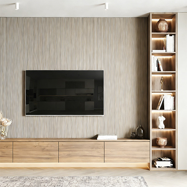 158*15mm Semicircle Design WPC Wall Panel