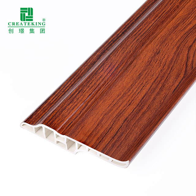 68mm Height Water-proof Wooden Texture Surface Vinyl Flooring PVC Skirting Board-SDF68