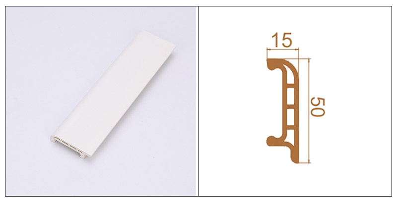 50*15mm PVC Clip-on Skirting Board