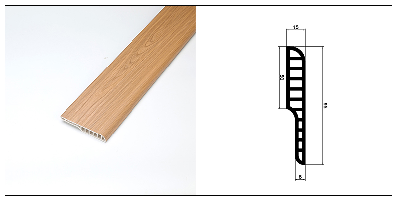 95*15mm PVC Pencil Round Skirting Board