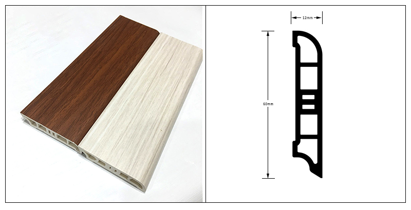 60*12mm SPC Pencil Skirting Board