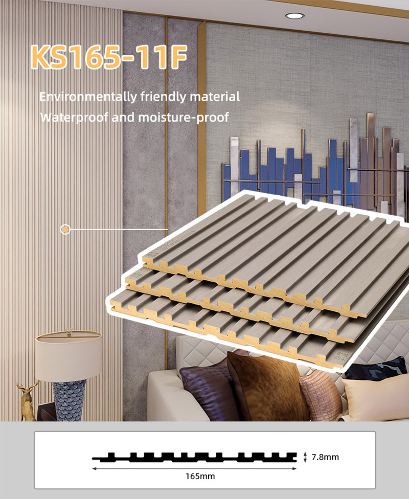 165*7.8mm anti-mildew PVC solid fluted wall panels
