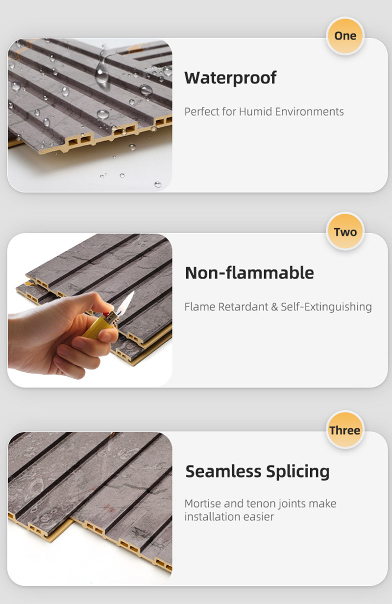 155*17mm Waterproof PVC Fluted Hollow Wall Panel