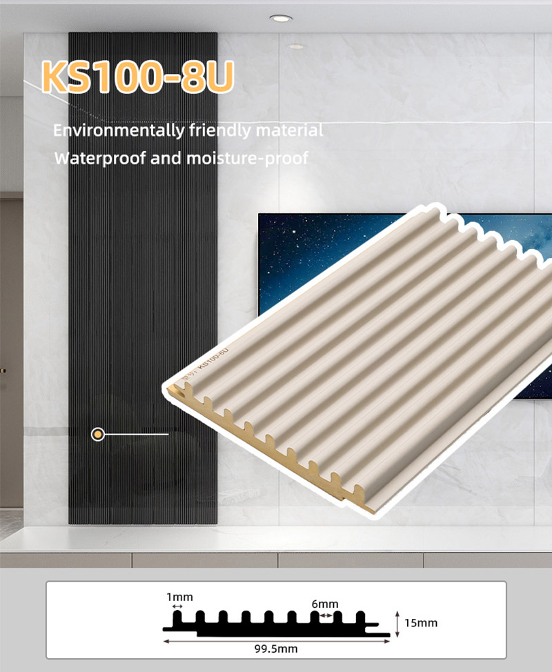 99.5*15mm Half-round Solid Fluted Wall Panels