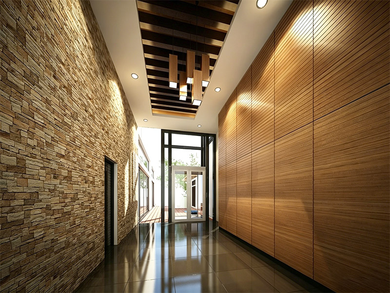 Panelling in the hallway