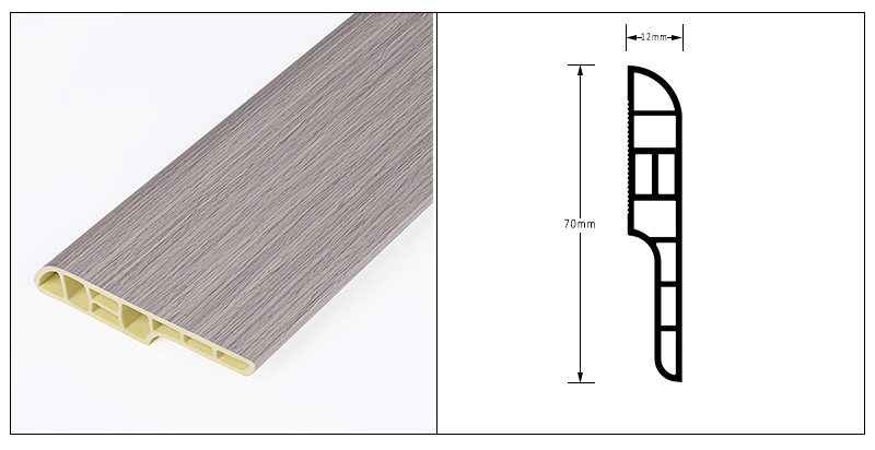 70*12mm PVC Pencil Skirting Board