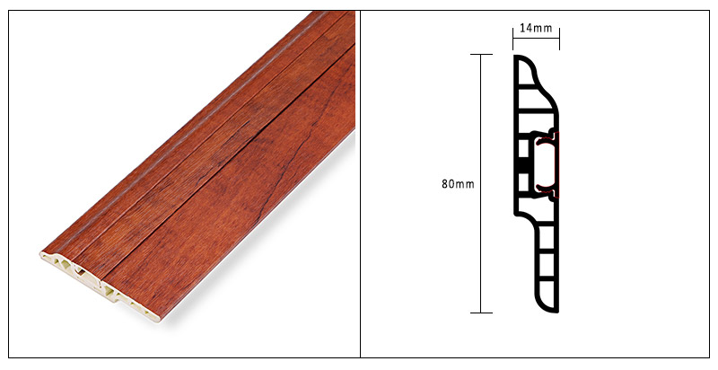 80*14mm PVC Hidden Nail Skirting Line