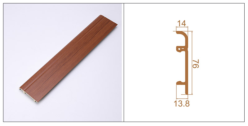 76*14mm PVC Clip-on Skirting Board