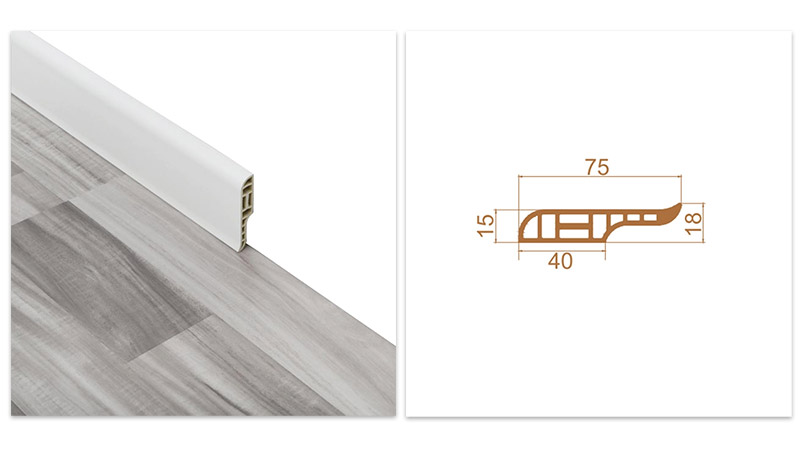 75*18mm PVC Pencil Skirting Board