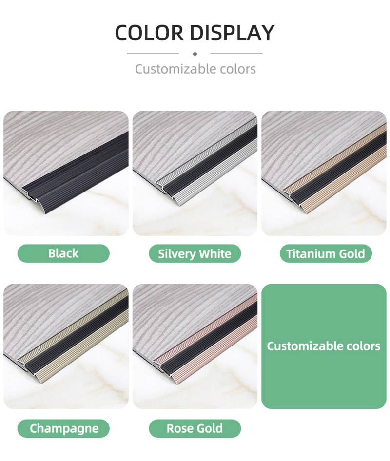  Aluminum Anti-slip Threshold Bar With Rubber Insert