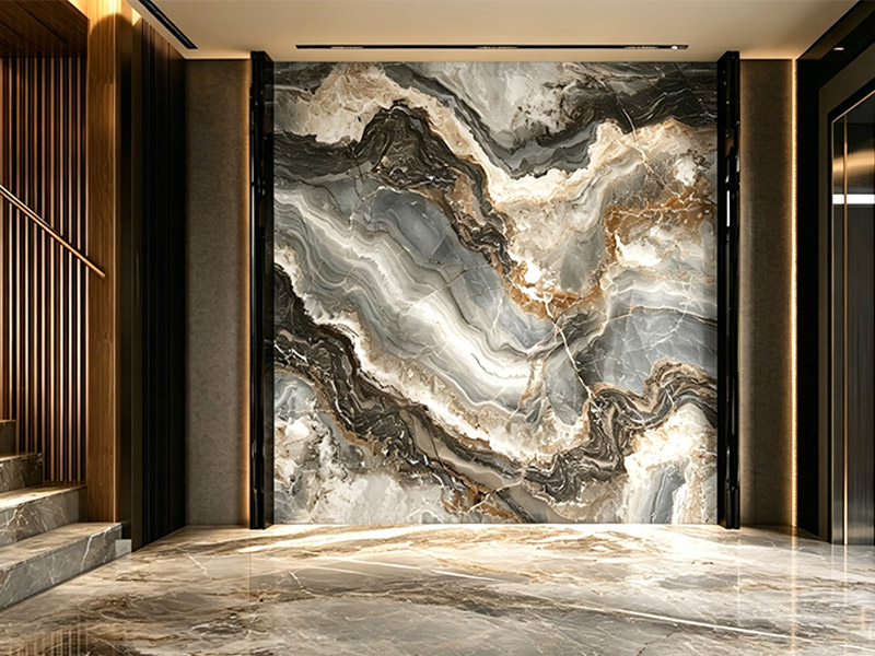 Natural marble wall panelling