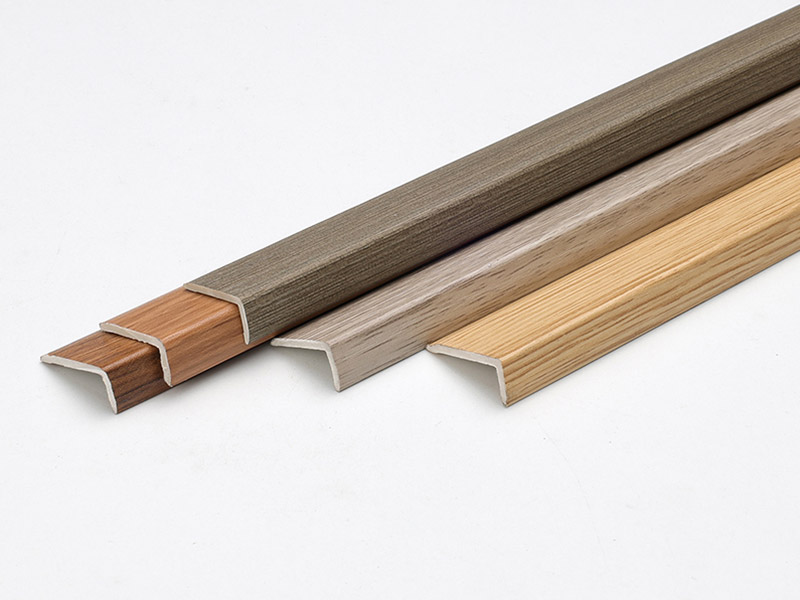 L-shaped wooden floor edging strips