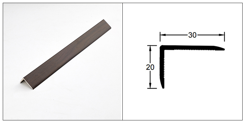 30*20mm L-shaped PVC Floor Edge Strip