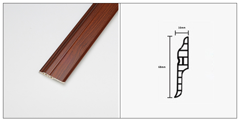 68*16mm Multifunctional PVC Skirting Board