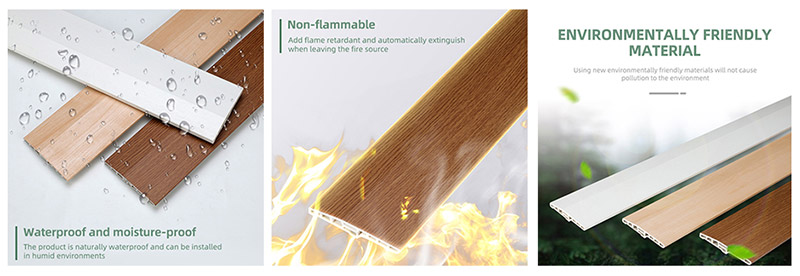 100*15mm Chamfered Hollow PVC Skirting Board