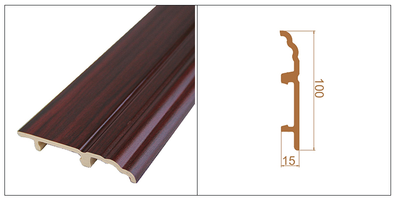100*15mm PVC Clip-on Skirting Board