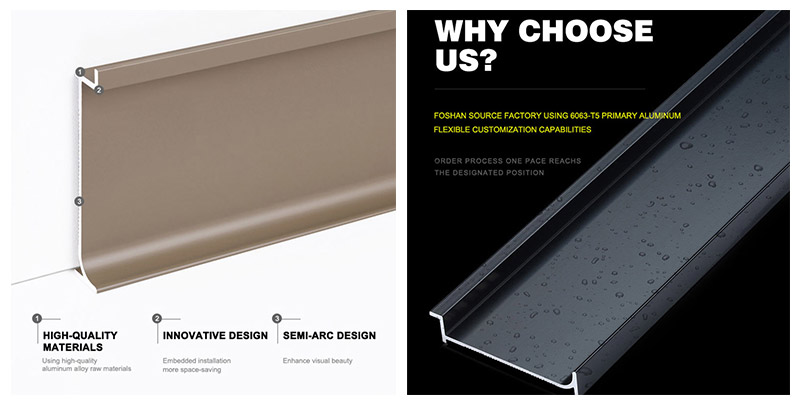 50*12 Recessed Aluminium Skirting