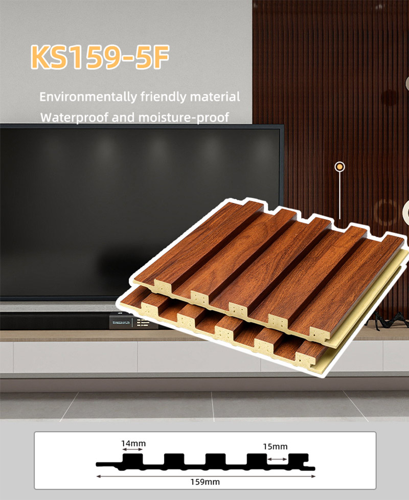 159*12mm wood-grain fluted solid wall panels