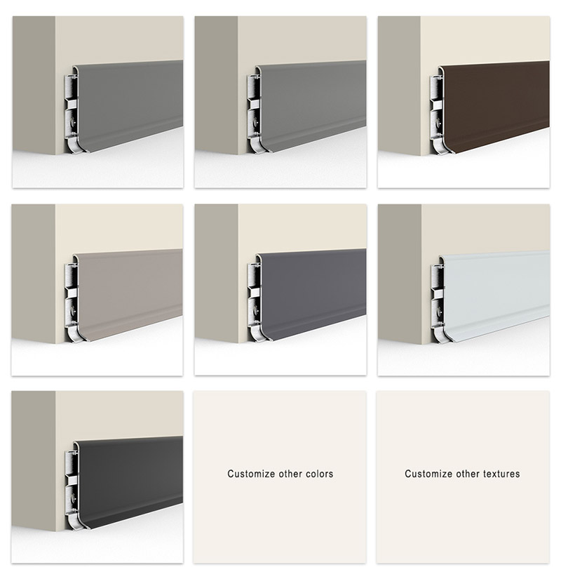 60*14.6mm Aluminum Alloy Skirting Board